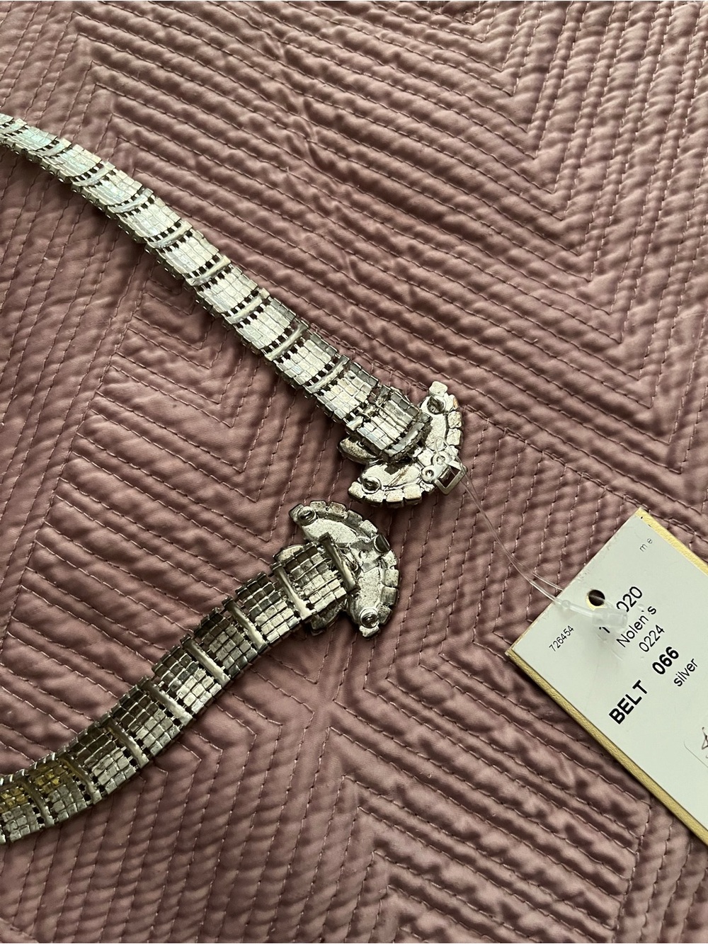 Silver Crystal Bridal Belt with Leaf Motif Accent - Picture 4 of 7